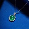 Green Chalcedony Pendant Necklace New Chinese Style Clavicle Chain Inlaid Light Luxury Versatile