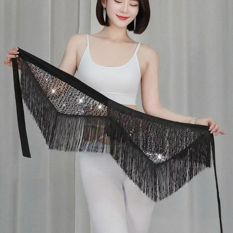 Sequins Fringe Hip Scarf Fashion Belly Dance Accessory For Various Occasion And Enhancing Comfort Features