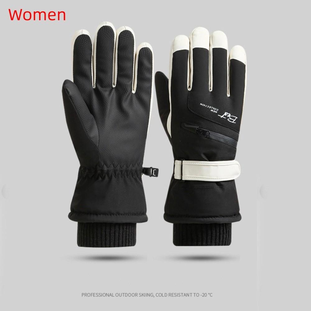 With Zippered Pocket Touchscreen Gloves Full Finger Motorcycle Gloves Windproof Ski Gloves  Camping