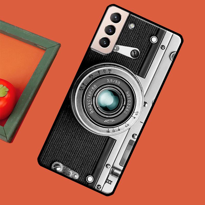 Retro Camera Vintage Soft Case For Samsung Galaxy S23 S22 S21 Ultra Note 20 Note 10 S8 S9 S10 Plus S20 FE Cover