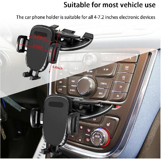 Augeny Car Phone Holder for CD Slot, 360 Degree Rotatable Auto Phone Mount, Universal Cellphone Holder with One Hand Operation Design, Vehicle CD