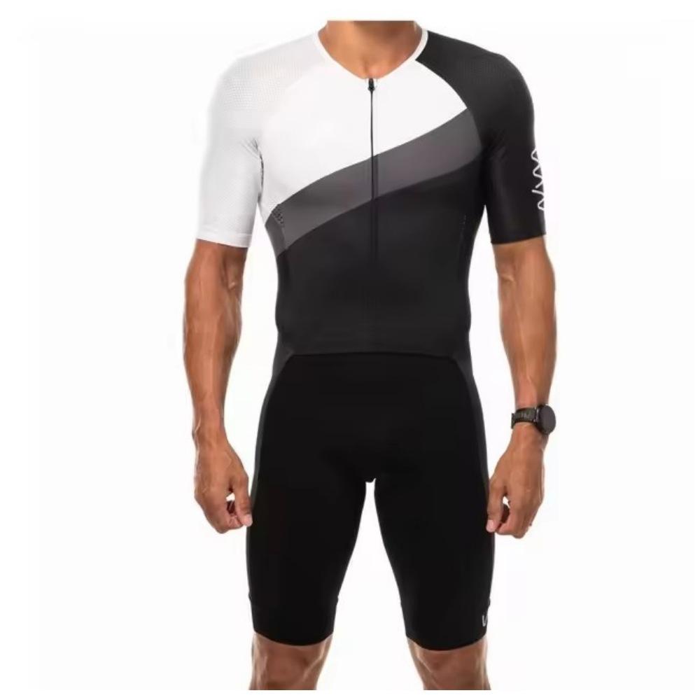 Summer short-sleeved triathlon onesie cycling suit sweat-absorbing breathable outdoor sports road mountain bike onesie