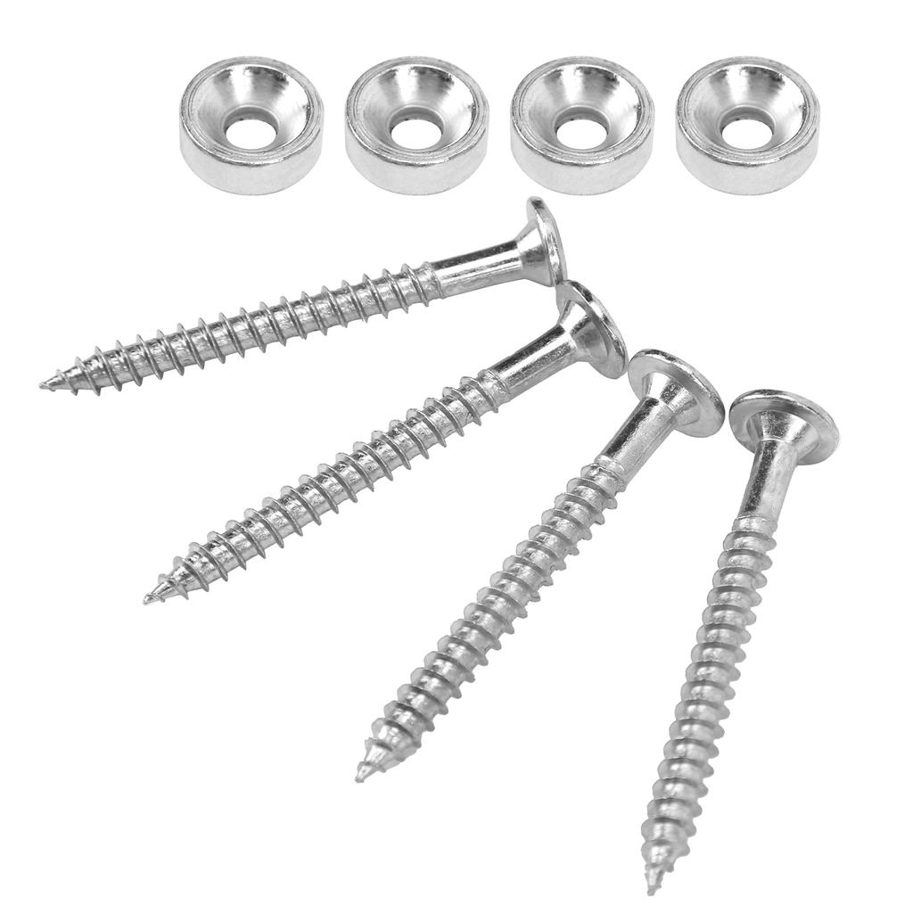 4 Sets Guitar Neck Joint Bushing Set Metal Ferrule Bolt with Screw Accessory for Electric Bass