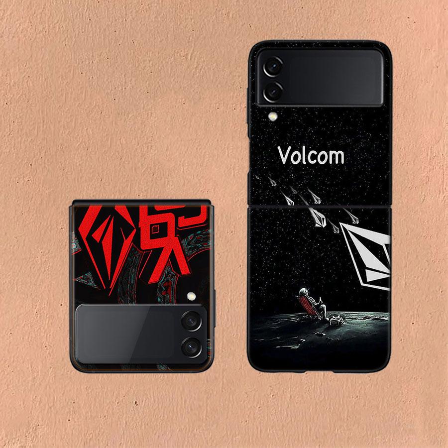 Volcom Logo Phone Case For Samsung Z Flip 6 7 5G Galaxy Z Flip 5 4 3 5G Cases Shockproof Hard Cover TPU