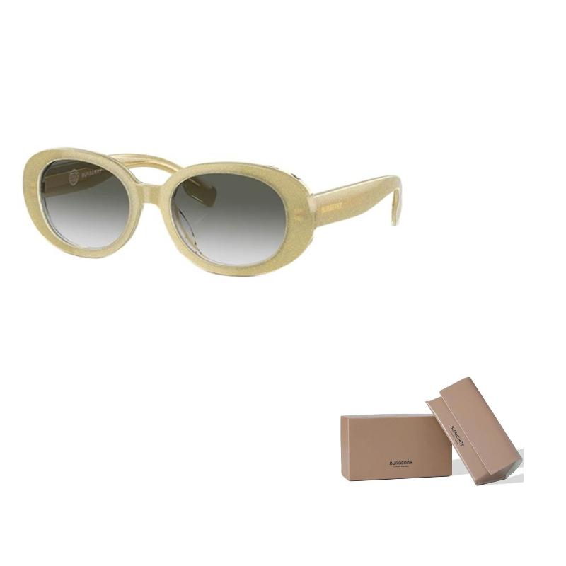 

Burberry Temples Brand Lettering Acetate Oval Sunglasses Kids Gold 48 золотой