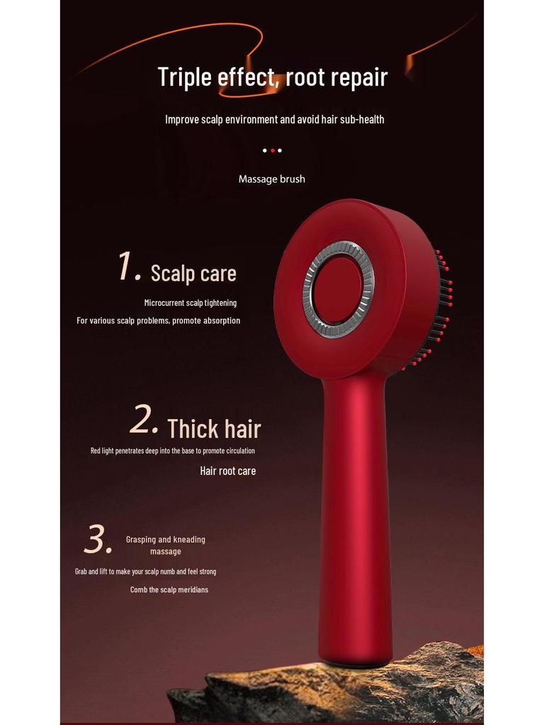 Red Light Scalp Massager & Hair Growth Comb with Kneading Applicator for Enhanced Hair Care