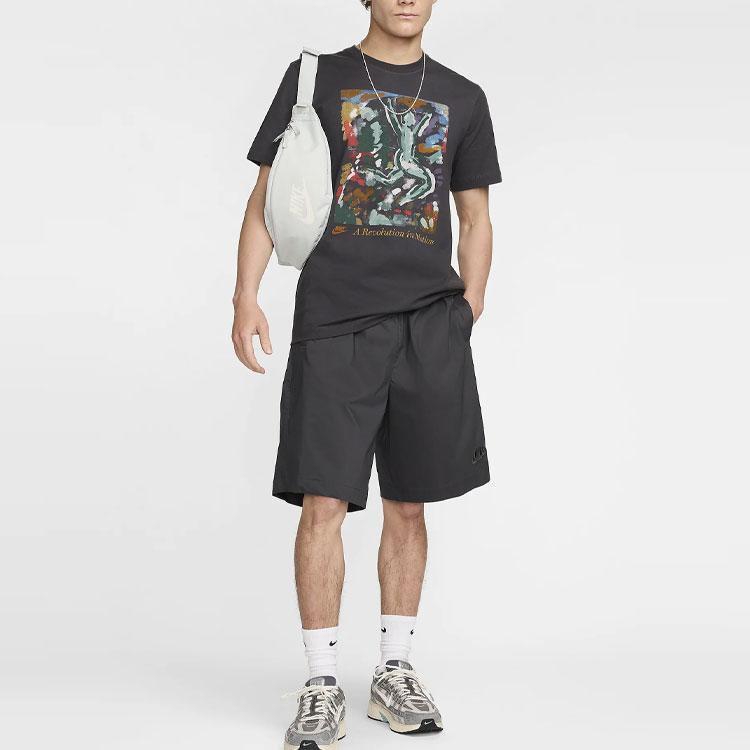 Nike Sportswear Logo Embroidered Woven Casual Shorts Men Shorts Dark-Smoke-Grey HF4571-070