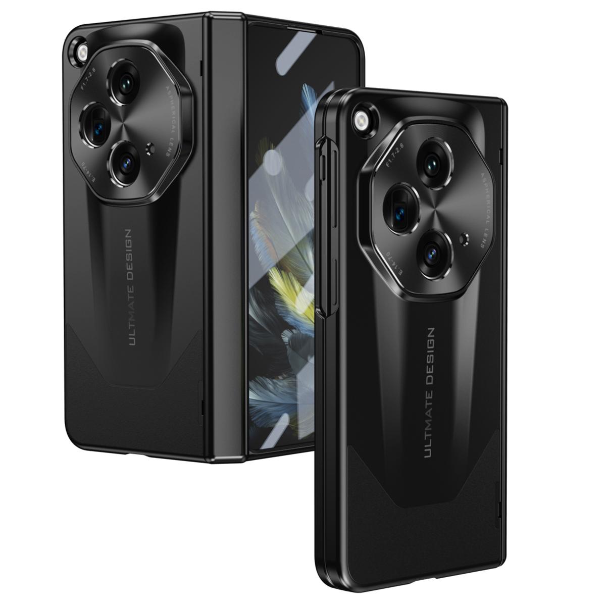 

Для OnePlus Open Чохол для телефону Захисна плівка із загартованого скла Захист шарніра Тверда PC-кришка Black