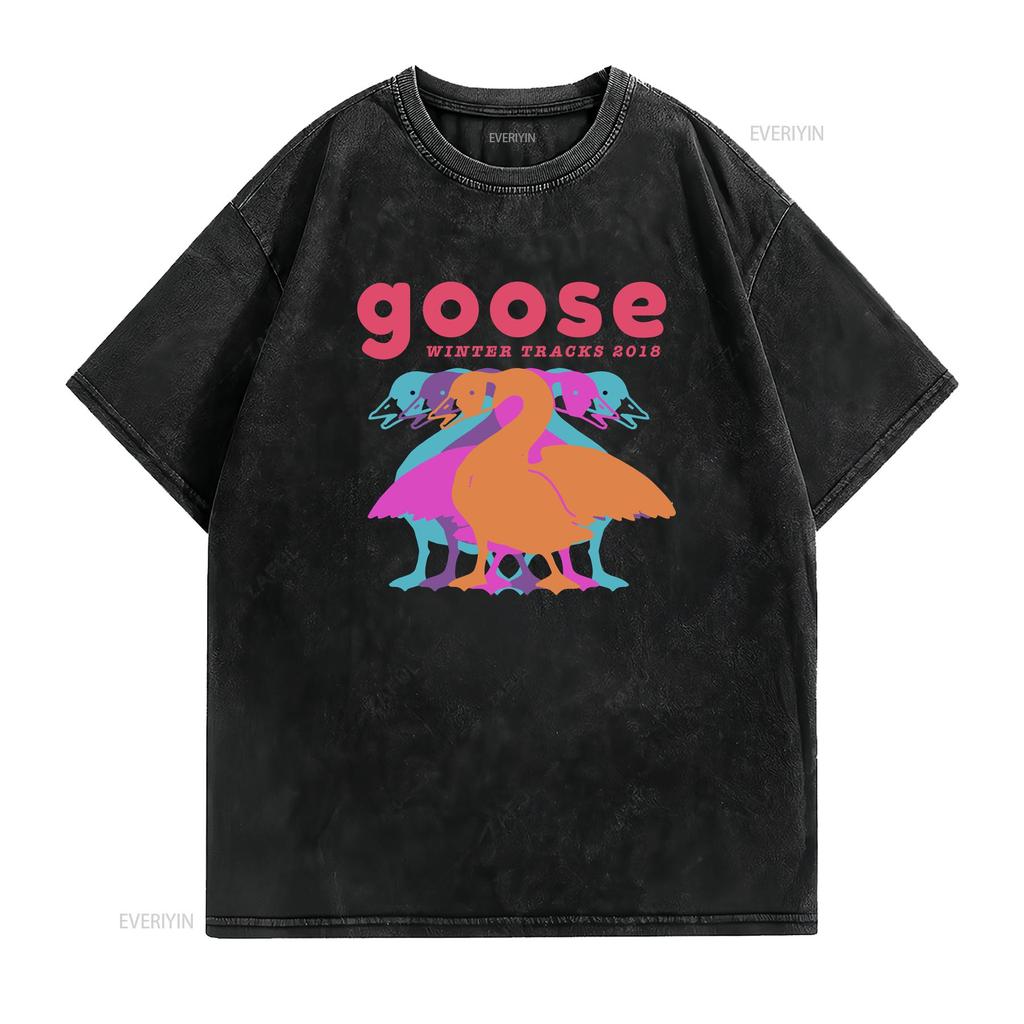 Goose The Band T Shirt new short sleeve hot gift halloween vintage Washed Slightly Unisex fashion Comfortable graphic Casual