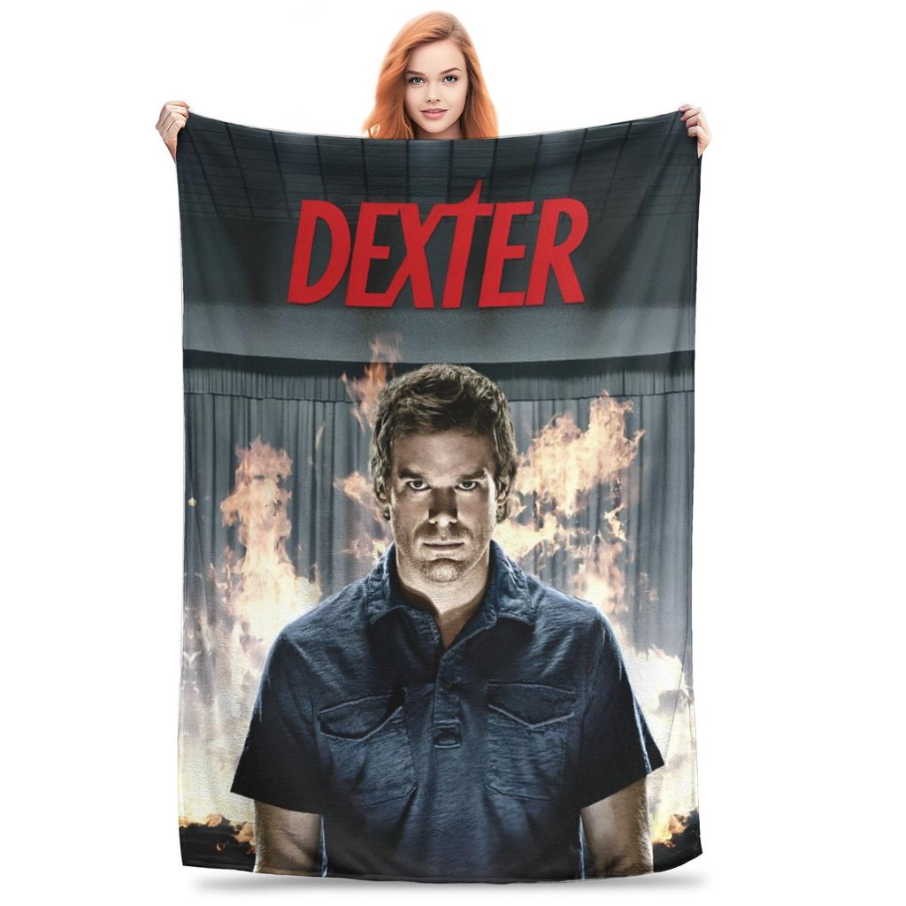 Dexter Morgan Movie Knitted Blankets Flannel Lightweight Thin Throw Blankets for Bed Bedroom Quilt