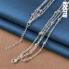925 Sterling Silver Multi Chain Bead Necklace Fashionable Wedding Jewelry