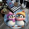 Penguin Round Area Rug,Carpet Rug for Living Room Bedroom Sofa Playroom Decor,Non-slip Floor Mat