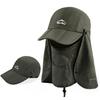 Detachable Sun Hat with Neck Face Flap Cover Outdoor Fishing Hats Sun Protection Visor