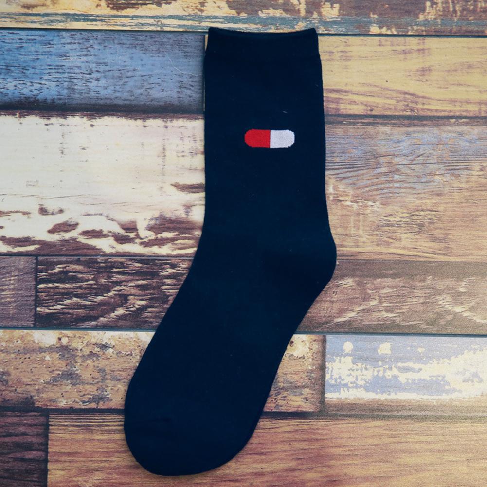 Unisex Autumn Winter Funny Cartoon Solid Color Elastic Cotton Middle Tube Crew Socks Creative Socks