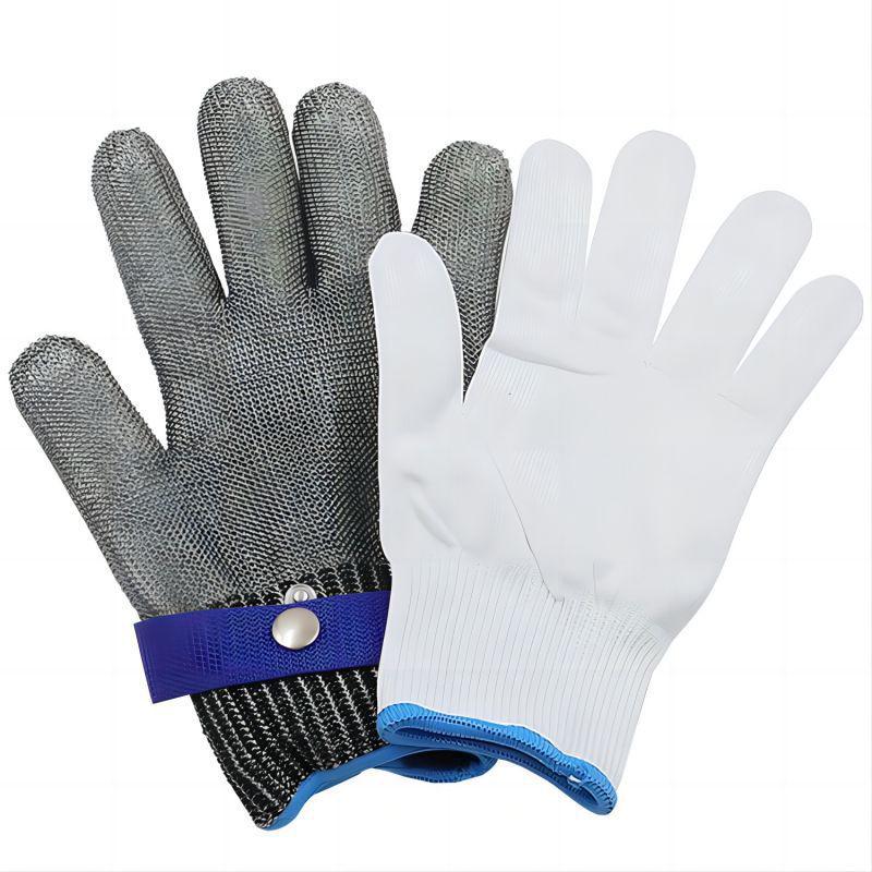 US Level 9 Cut-Resistant Stainless Steel Gloves for Fish and Meat Processing