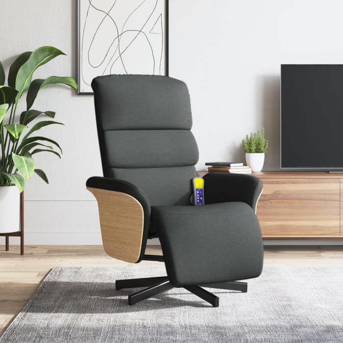 VidaXL Fauteuil Inclinable de Massage avec Repose-pieds, Chaise de Relaxation avec Dossier, Siège avec Accoudoirs Salon, 356614