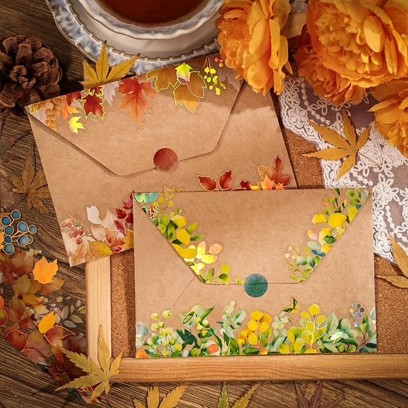 15 Stück Herbstpflanzenblatt- und Fruchtaufkleber Selbstklebende Scrapbook-Abziehbilder Unregelmäßige Formen für Telefon, Laptop, DIY-Bastelarbeiten, Dekorative Aufkleber mit Herbstthema