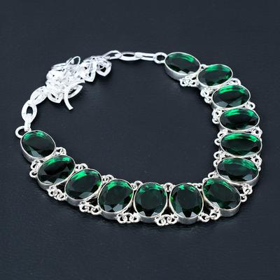 Green Tourmaline Necklace 925 Sterling Silver Necklace Green Tourmaline Gemstone Necklace Handmade Silver Green Tourmaline Jewelry For Her