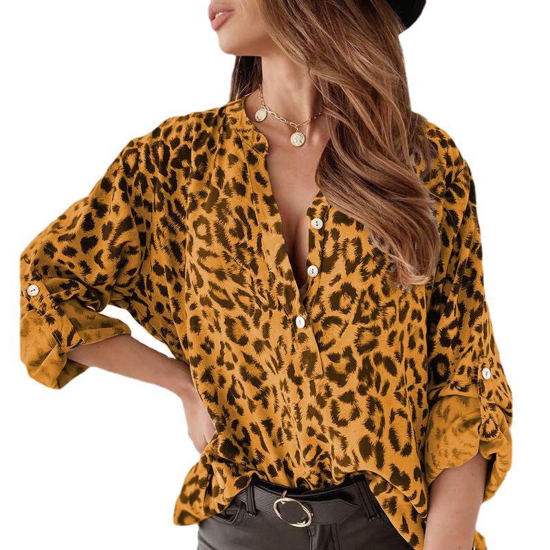 Camisa de Mujer de Solapa Europea y Americana de Manga Larga - Estilo Primavera/Otoño