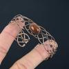 Sonnenstein Edelstein Handgemachter Kupferdraht Wickelschmuck Eleganter verstellbarer Armreif als Hochzeitsgeschenk