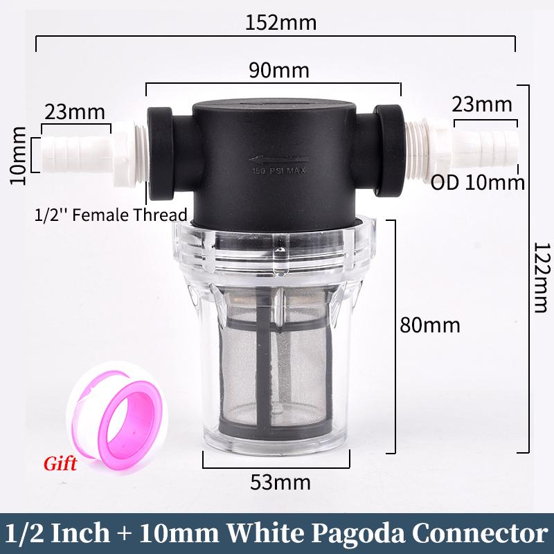 Filtre de tuyau 8~16mm Arrosage Irrigation Préfiltre 12'' Raccord de tuyau d'eau de jardin Filtre Aquarium Réservoir à poissons Pompe à eau Crépine