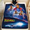 1PC Back To the Future Print Flannel Blanket, High Quality All Seasons, Home Decor, Warmth and Comfort, Perfect for Christmas Gifts