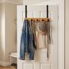 6 Hooks Over The Door Hooks Natural Bamboo Hat Hanger No Drilling Towel Hanger  Closet Organizer
