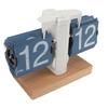 Flip Desk Clock Auto Mechanical Flip 12H AM PM Wood Base Battery Powered Vintage Retro Digital Table Clock for Home