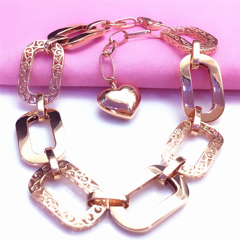 Rose Gold-Plated Purple Gold Women'S Fashion Atmosphere Hollow Wide Version Foreign Gas Color Gold Bracelet