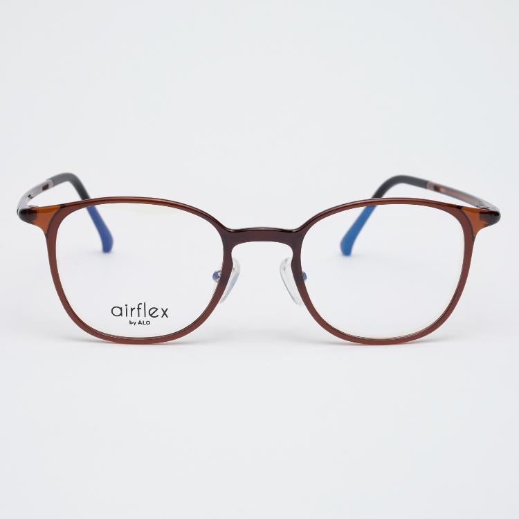 Alloaiweeo [Air Flex] Al6403 1616G Airflex Ultra-Lightweight_Brown Saint Square Eyeglass Frame_Blue Light Lens Selection