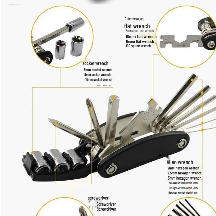 Bicycle Tire Patching & Repair Tool Kit: 15-in-1 & 16-in-1 Combo