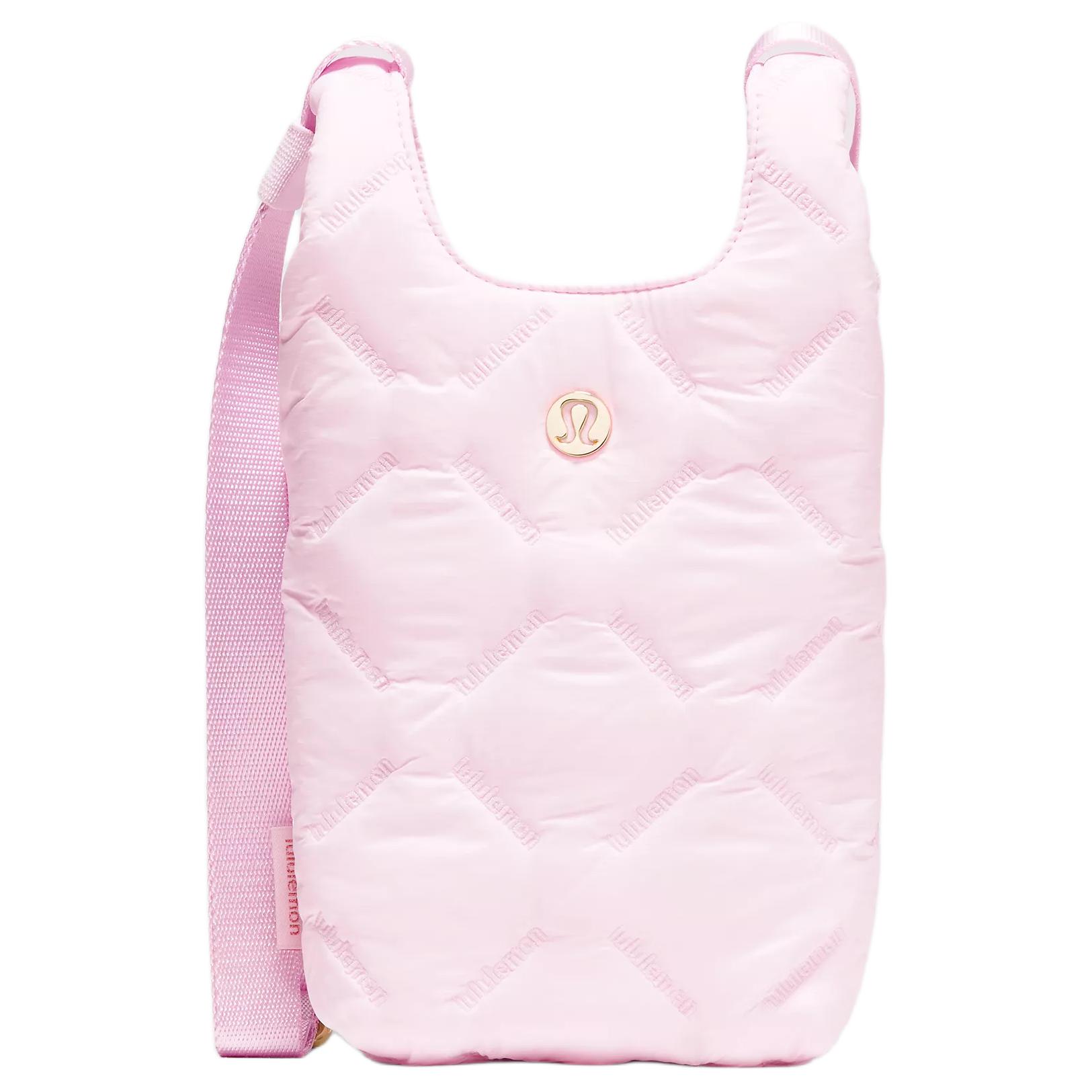 Lululemon Quilty Pleasures 1L Fashion Solid Nylon Crossbody Bag Women bags Pleasant-Pink LW9FXPS-035486-1 Joy Pink