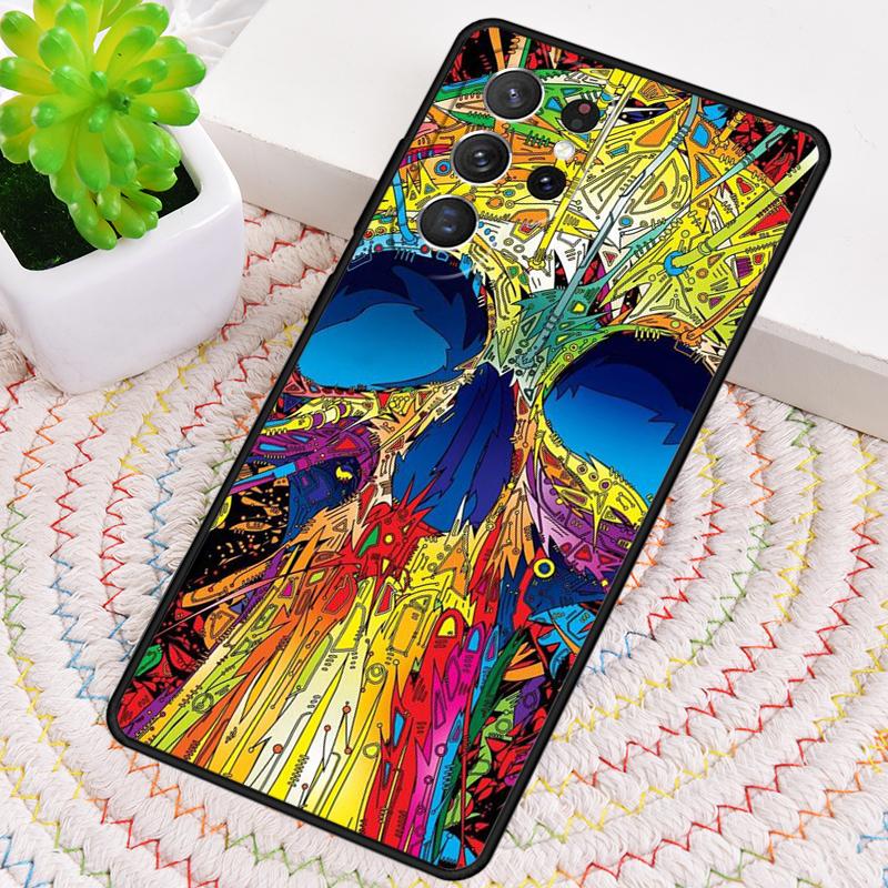 Colourful Psychedelic Trippy Art Phone Case for Samsung Galaxy note 10 pro S26 Ultra S23 S24 FE S25 S21 S22 PLUS shockproof Cove