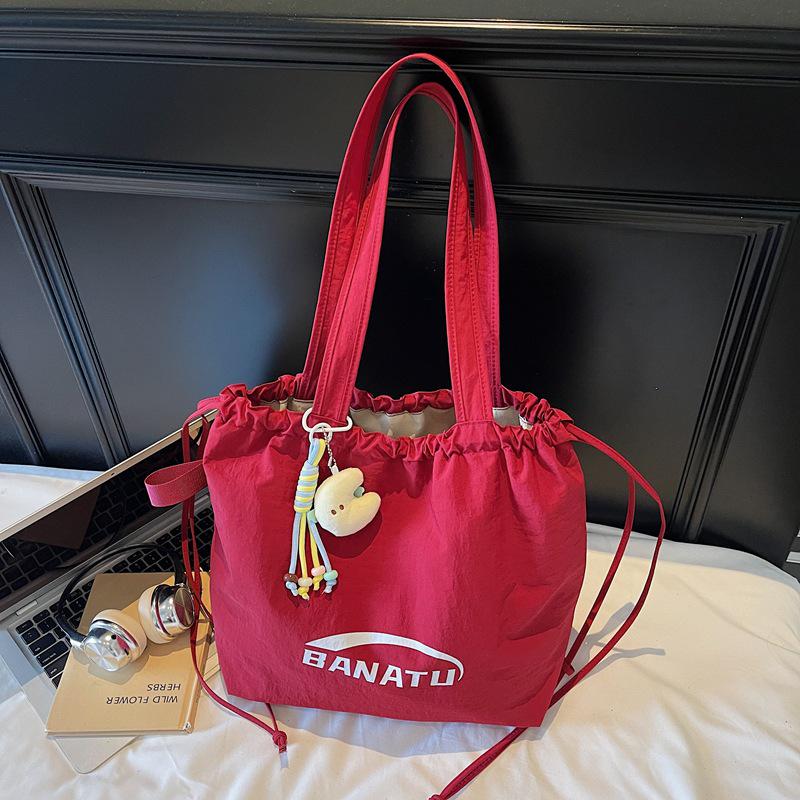 

Женская холщовая сумка-тоут большой вместимости - 2025 Осень/Зима Универсальная повседневная сумка на плечо с надписью 35cm x 30cm x 16cm