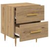 Nightstand Set of 2 Artisan Oak Finish 40 x 35 x 47.5 cm Engineered Wood