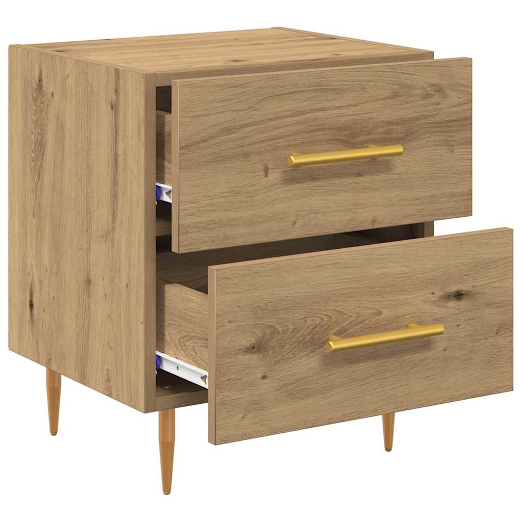 Nightstand Set of 2 Artisan Oak Finish 40 x 35 x 47.5 cm Engineered Wood