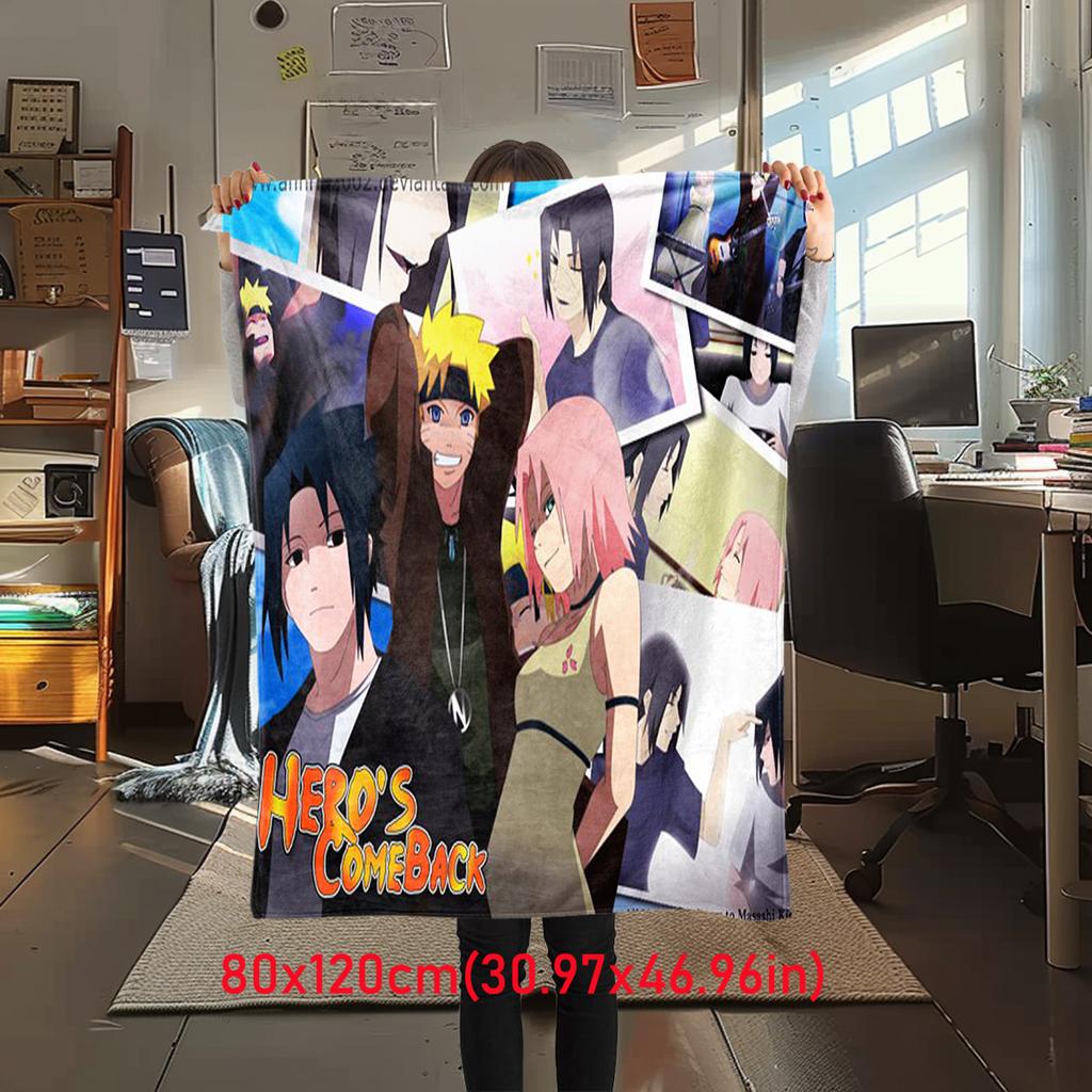 Japanese anime cartoon NARUTO famous Uzumaki Naruto blanket soft home furnishing nap decoration four seasons warm Sherpa blanket B5