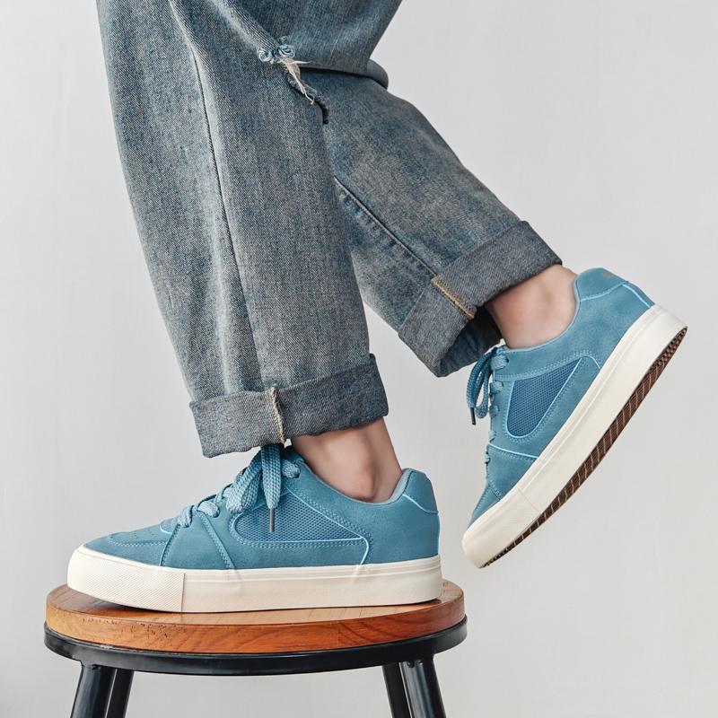 Men Skateboarding Shoes Canvas Thick Bottom Platform Shoes Comfortable Breathable Vulcanized Shoes Casual Sneakers Student Shoe