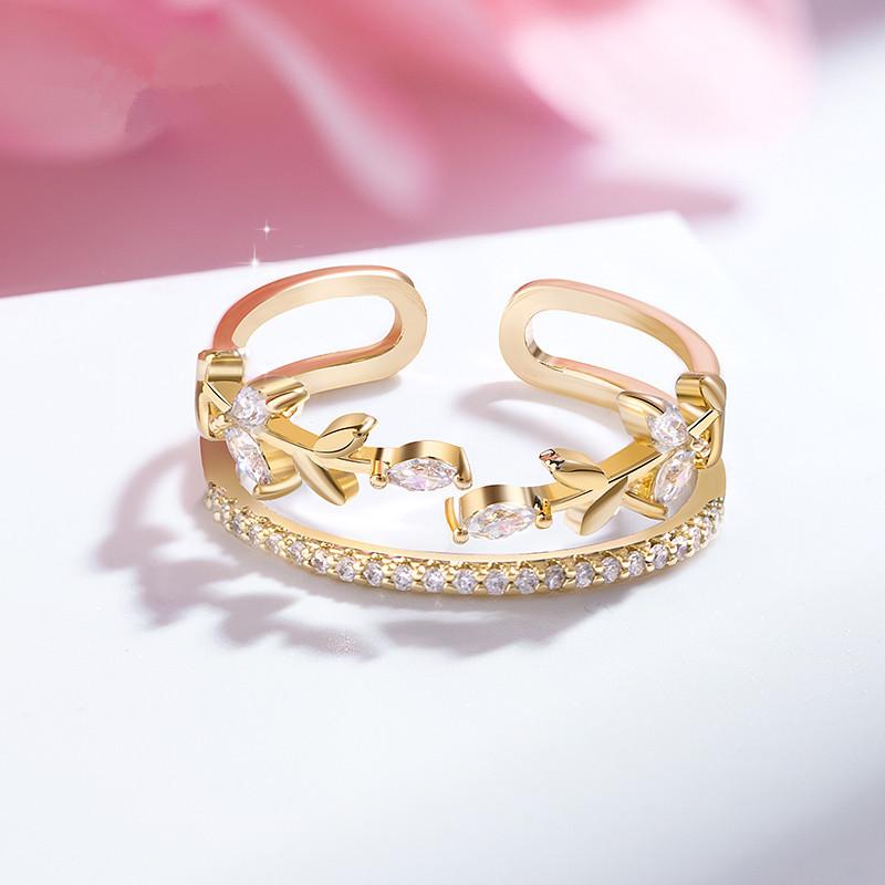 925 Sterling Silver Ring Open Adjustable Silver/Gold Ring Fashion Exquisite Student Girlfriend Jewelry Accessories Wedding Party