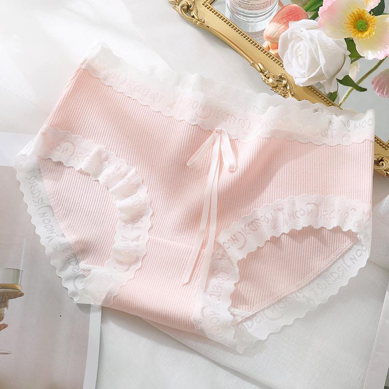 Antibacterial Girls' Mid-Waist Cotton Panties - Breathable, Quick-Drying, Butt-Lifting with Bow Knot Design