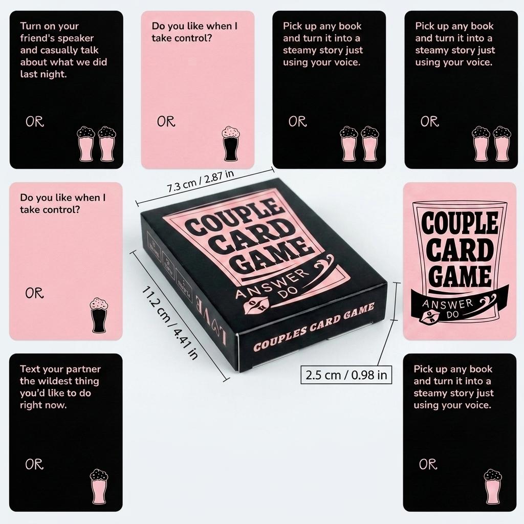 Couple Interaction Game Cards 50Pcs Durable Thick Cardstock for Dating Parties