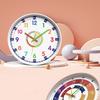 Round Electronic Color Clock Mute Learning Wall Hanging Clock  Early Education Learning