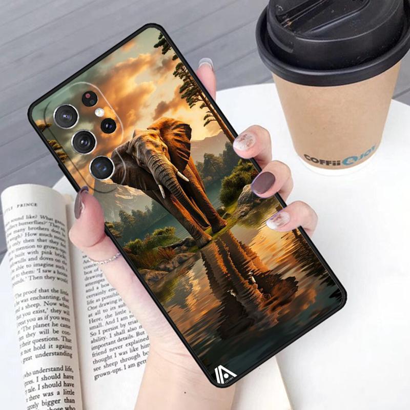 Animal Elephant Phone Case Cover For Samsung Galaxy S24 S25 Ultra S21 S22 Ultra S10E Note 10 Plus Note 20 FE S23