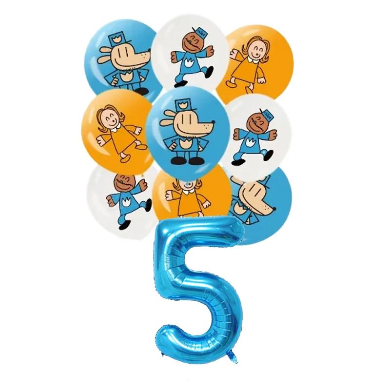 Cartoon Dog Man Theme Balloon Birthday Party Decoration Sherlock Dog Party Supplies Tableware Sets Popcorn Box Banner Plates