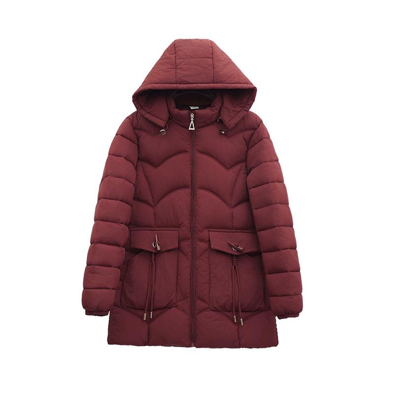 Cotton clothes, cotton clothes, women's mid-length slimming slim padded jackets, winter winter 2025 new hoods