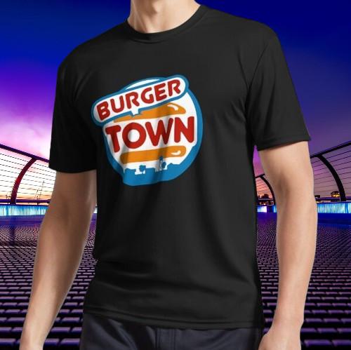 Burger Town Logo T-Shirt Unisex Size S-5XL XXXXL