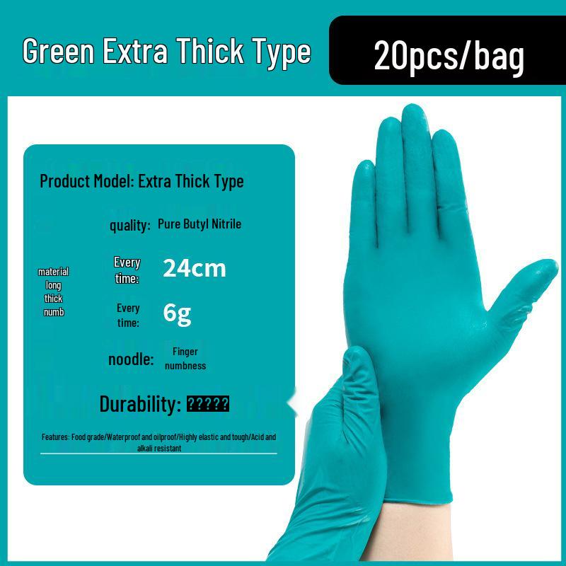 

Extra Thick 6g Disposable Nitrile Gloves - Wear-Resistant, Durable, Food Grade, Oil-Proof for Household Cleaning and Dishwashing.