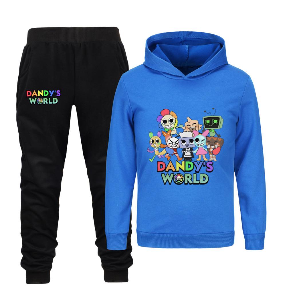 5407 Multi-color Kids Boys Girls Dandy World Printed Hoodies Trousers Clothes Set