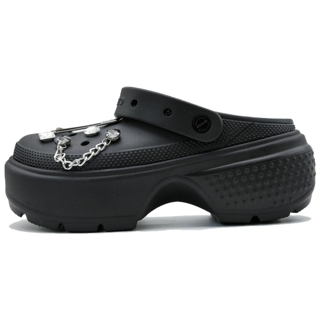 Crocs Stomp Gender-Conforming Needle EVA Simple Fashion Trend Casual Gift Box Edition Hole Shoes Unisex Style Black