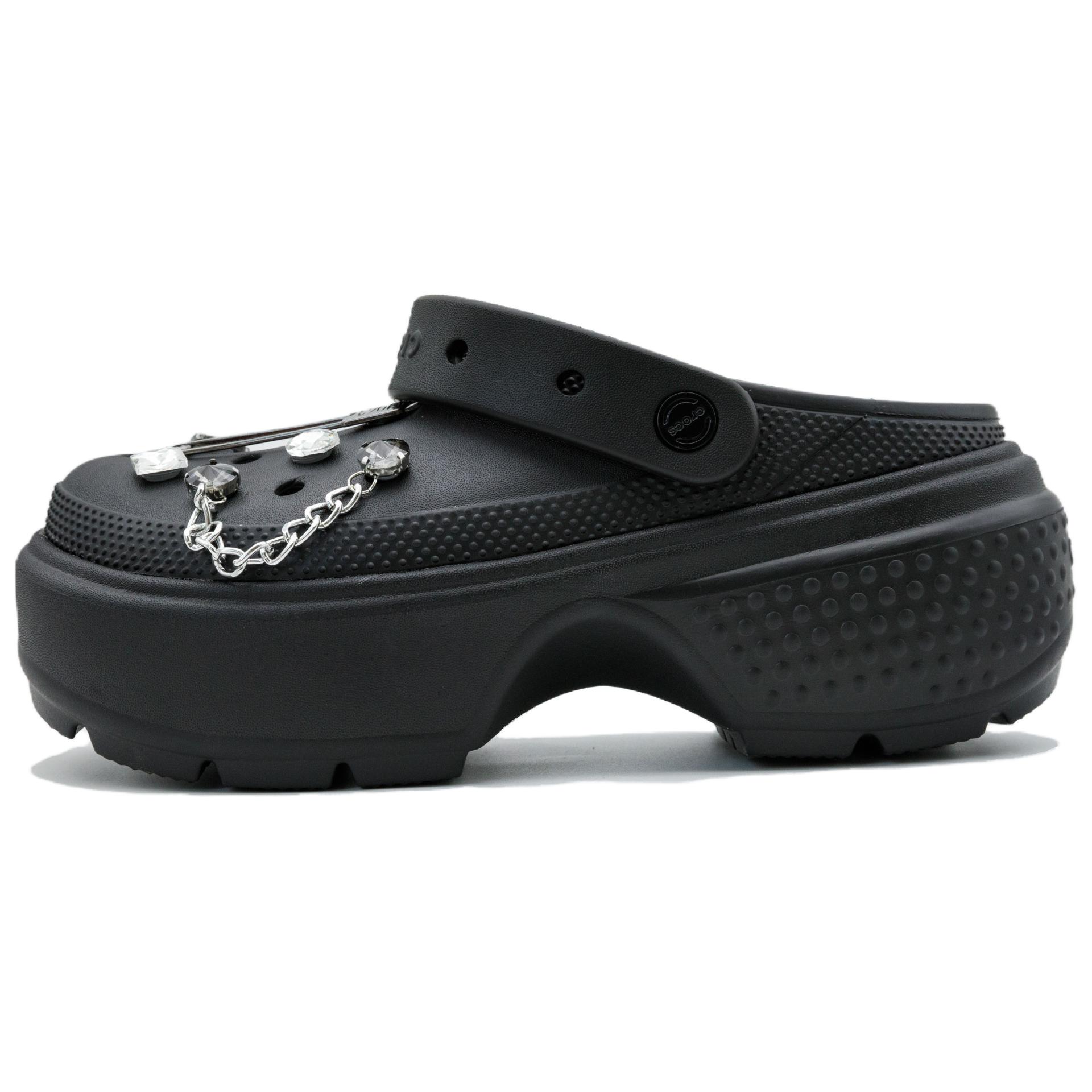 

Crocs Stomp Зависимый от пола шов ЕВА Минималистичный модный тренд Повседневные дырочные туфли Унисекс Черный 39-40 чёрный